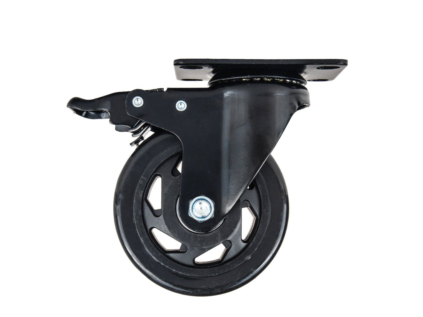 Set roti pivotante cu 2 roti frana, 100 mm, capacitate maxima 120 kg, 4 bucati, Geko G71550