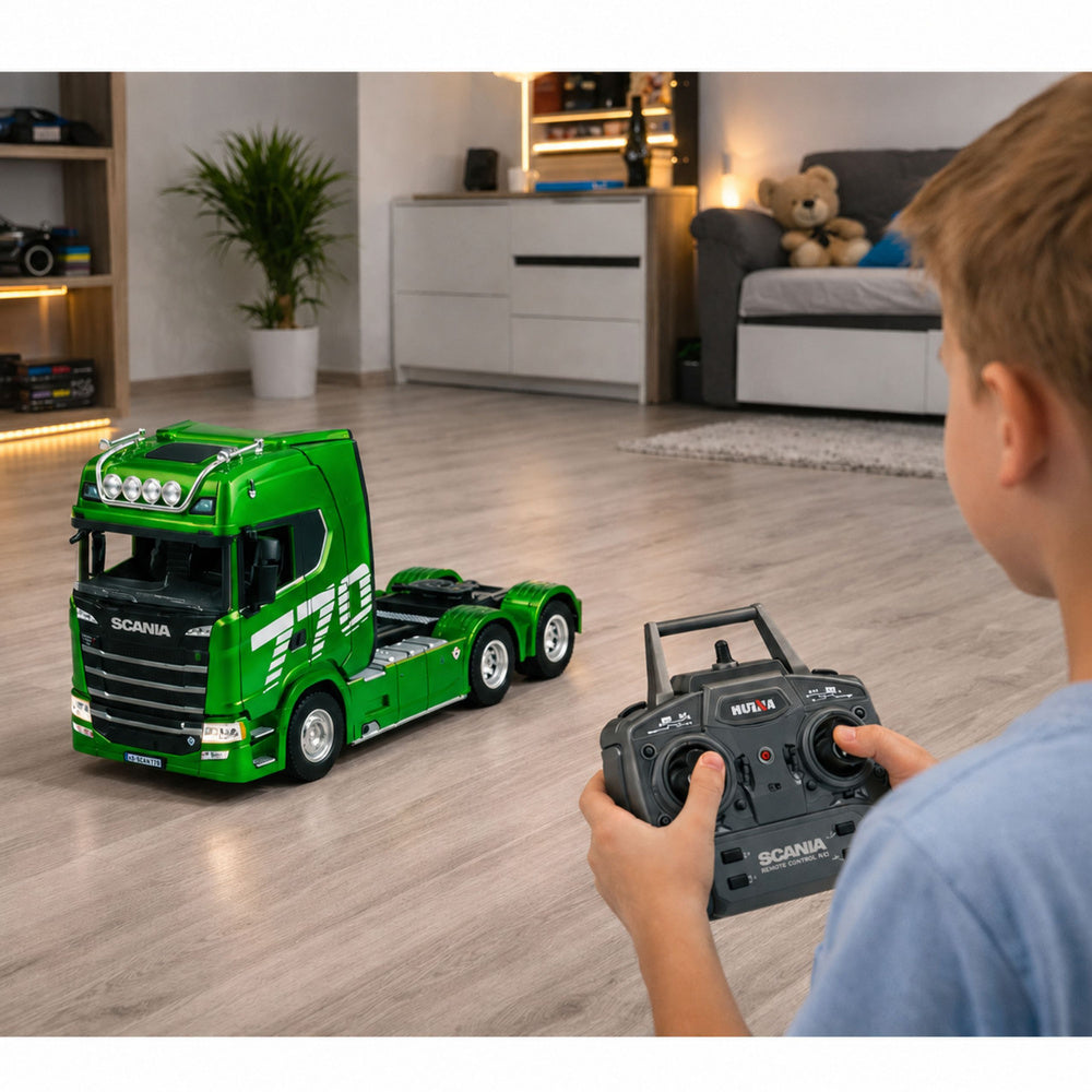 Camion Scania cu telecomanda, verde, 1:18, Lean 31583