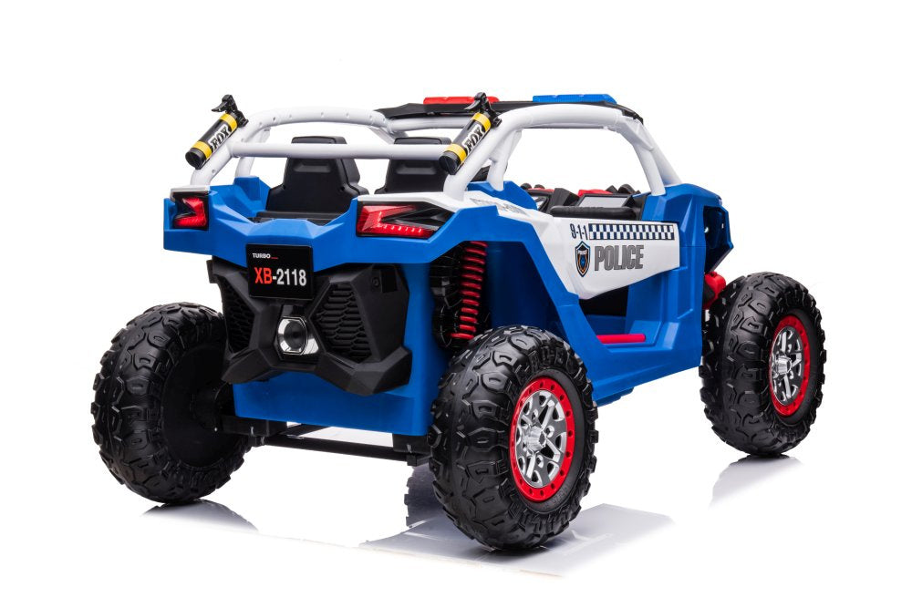 Masina electrica Buggy UTV Police Blue 4 x 4 cu acumulator, albastru, Lean 9816