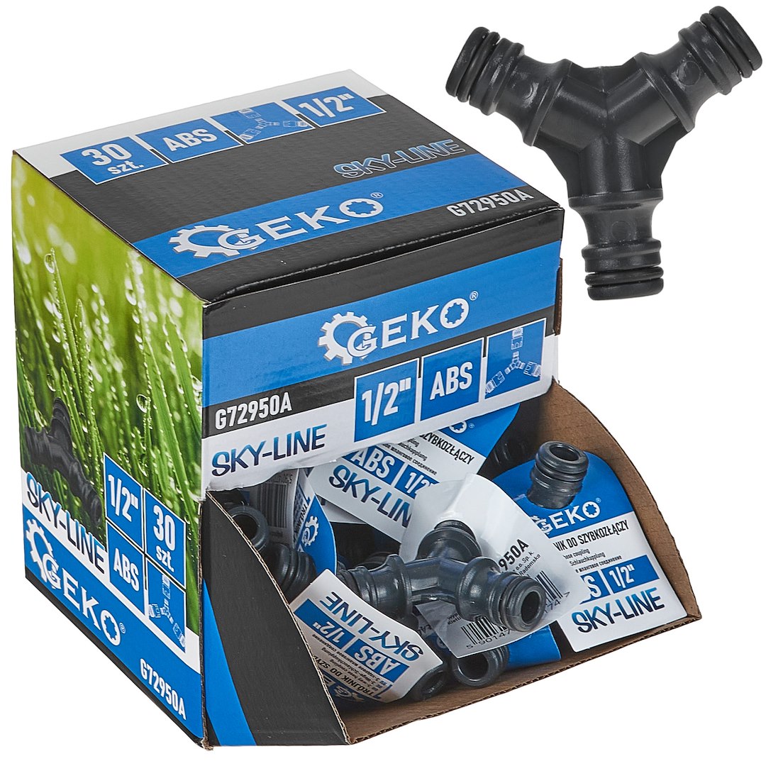 Set cuplaje furtun cu 3 cai Sky-Line 1 / 2", 30 bucati, Geko G72950A