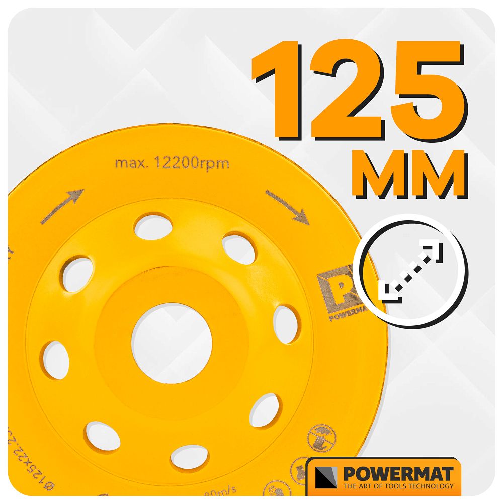 Disc pentru slefuit PM-DTG-1252T, 125 mm, Powermat PM1418