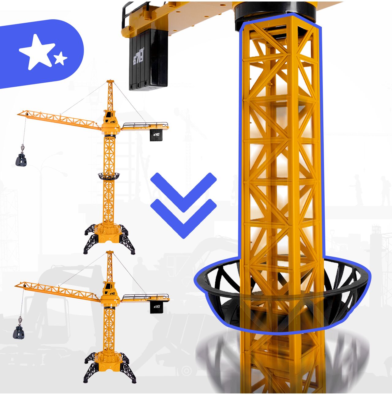 Macara gicantica cu telecomanda RC USB, 128 cm, MalPlay 113722