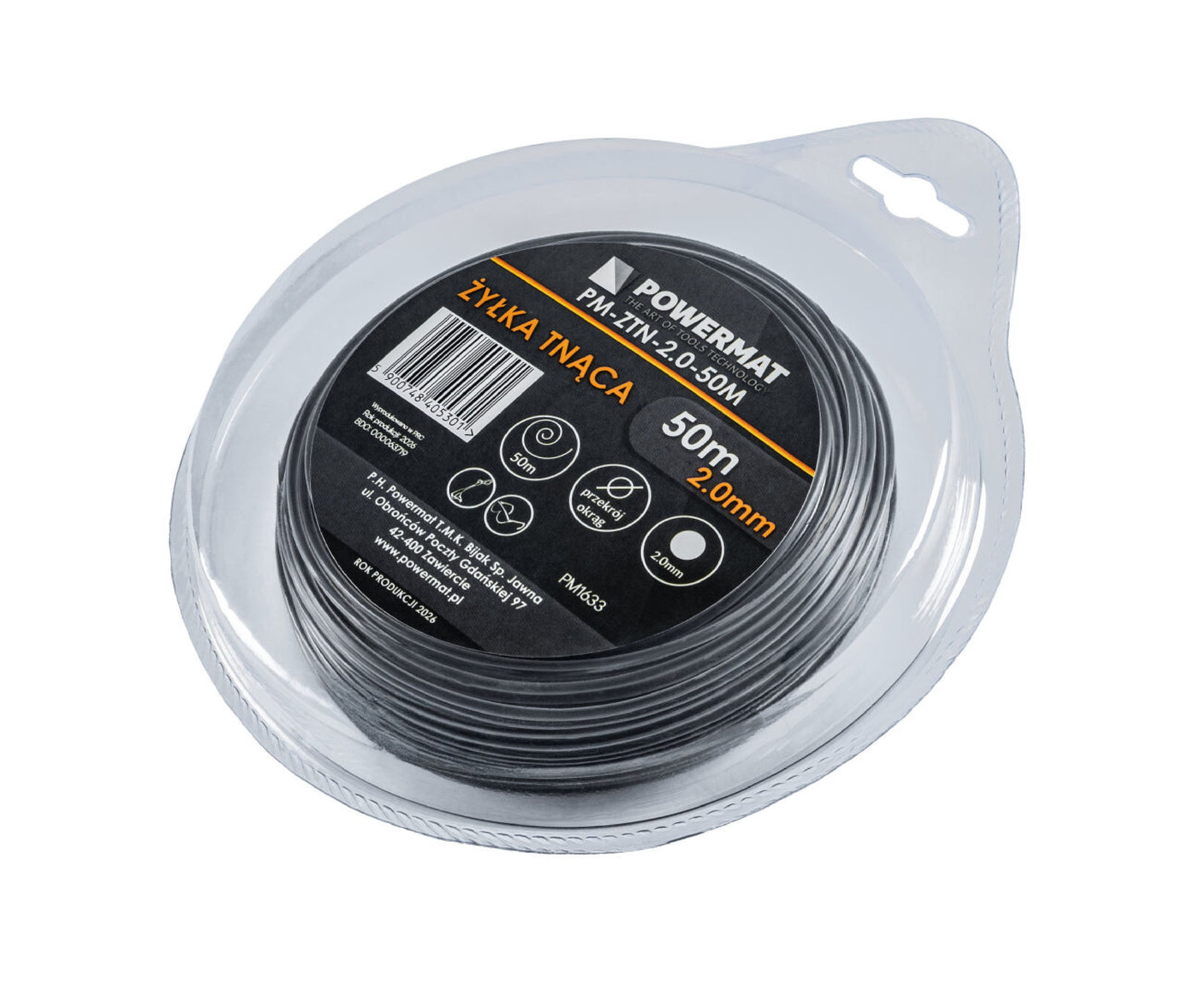 Fir rotund pentru motocoasa PM-ZTN-2.0-50M, 50 m, Powermat PM1633