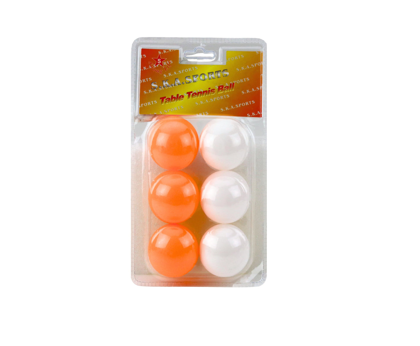 Set mingi de ping pong, alb / portocaliu, 6 bucati, Lean 24328