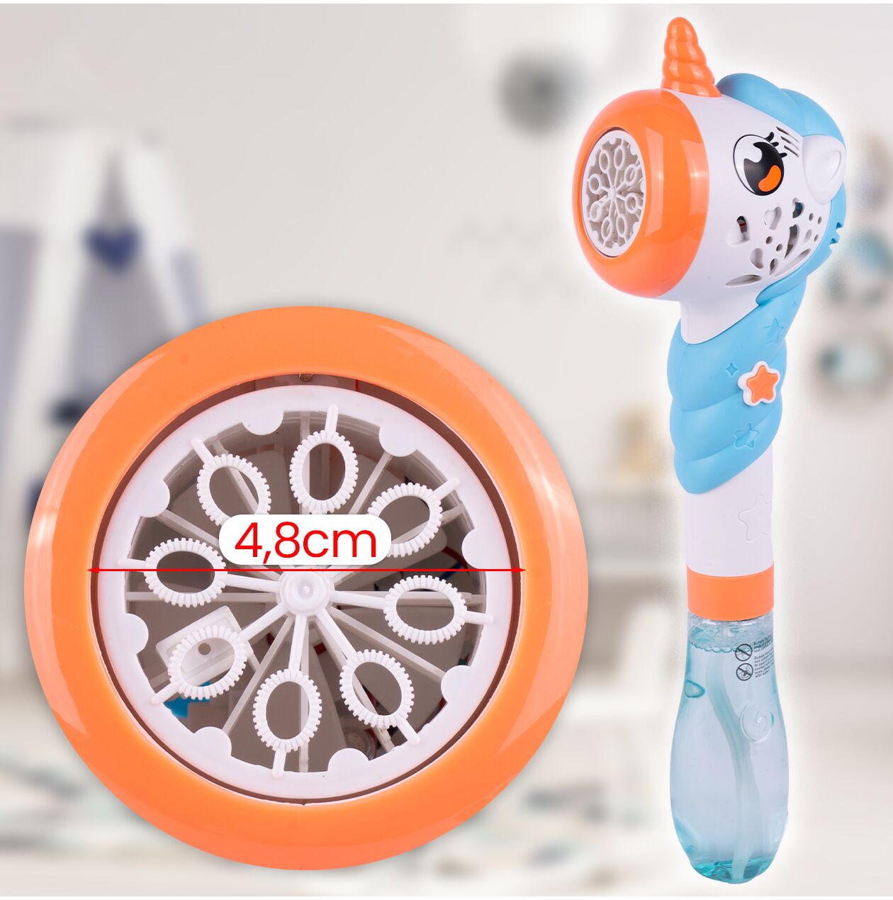 Pistol cu bule de sapun unicorn, 180 ml, MalPlay 111495