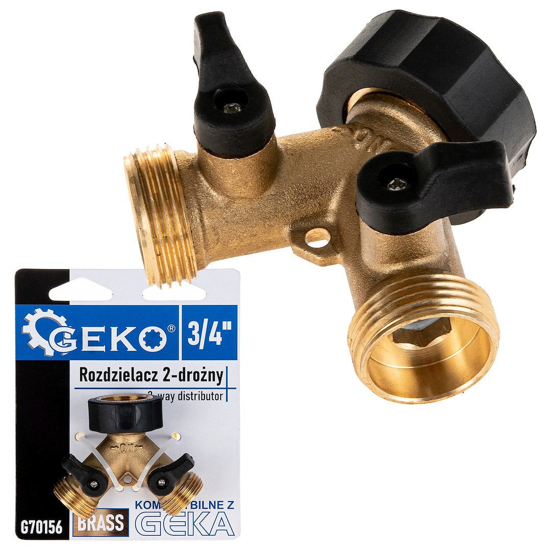 Distribuitor cu 2 cai cu supape GW3/4" x 2 GZ3/4", Geko G70156