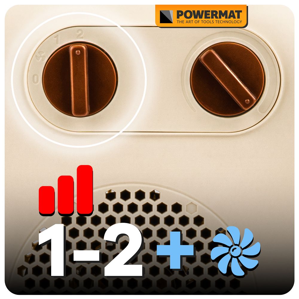 Aeroterma electrica PM-TWE-2000D, 2000 W, Powermat PM1397