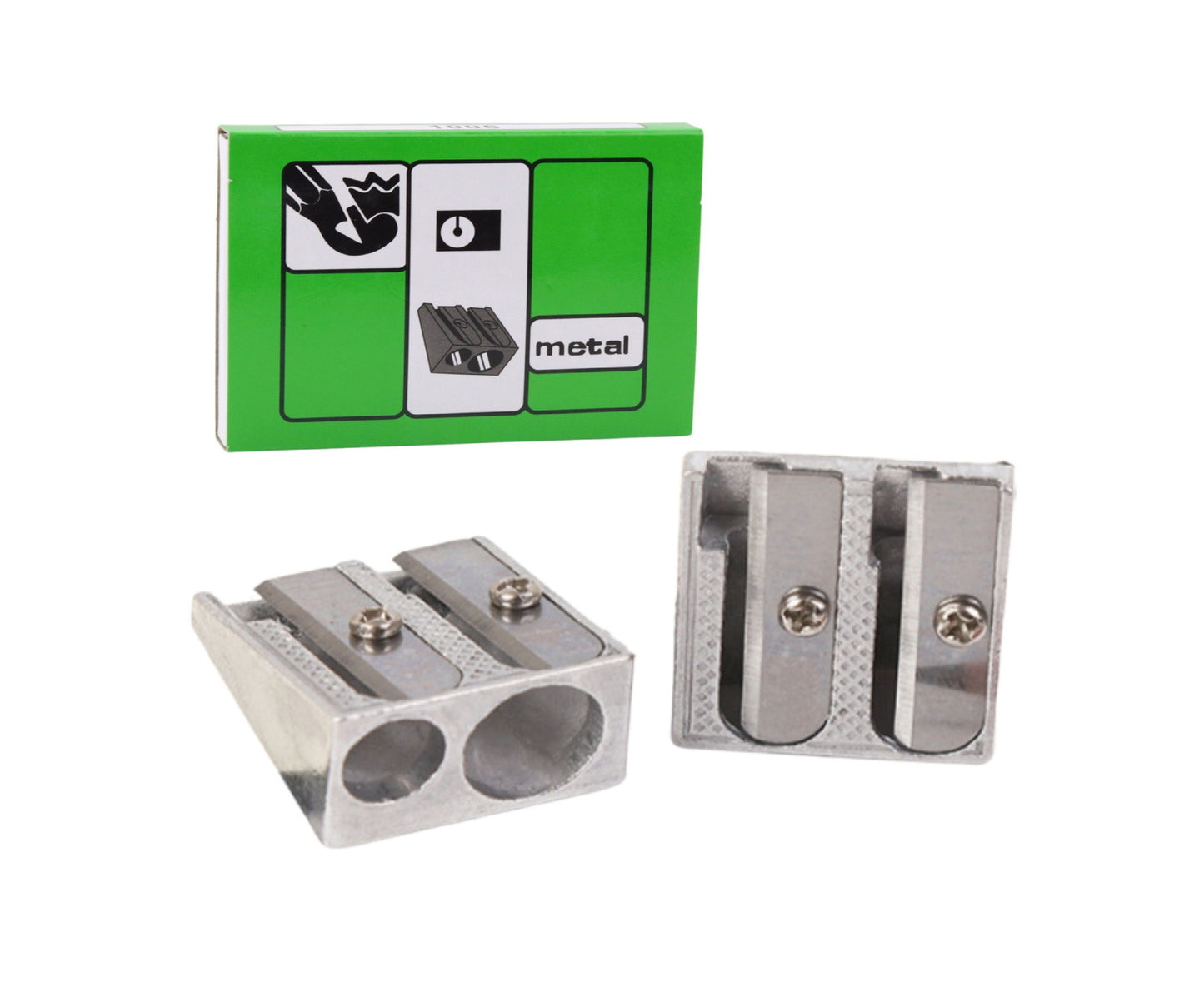 Ascutitoare metalica dubla, 2,5 x 2,5 cm, Lean 21856