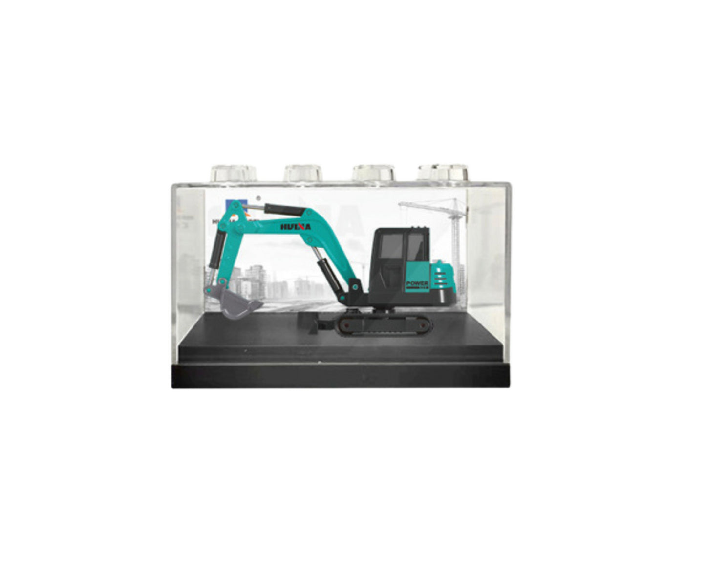 Excavator pe senile din metal Huina Green 1:8, model de colectie, Lean 22733