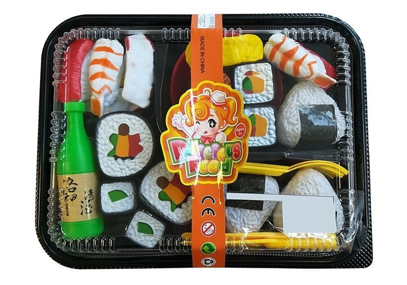 Set de sushi pentru copii cu tacamuri si 19 accesorii, Lean 4269