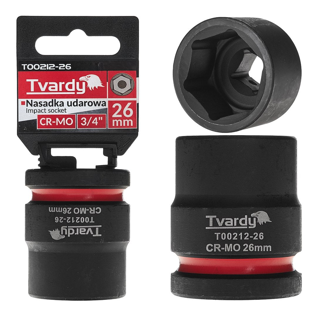 Cheie tubulara de impact in 6 puncte, 3 / 4", 26 mm, Tvardy T00212-26