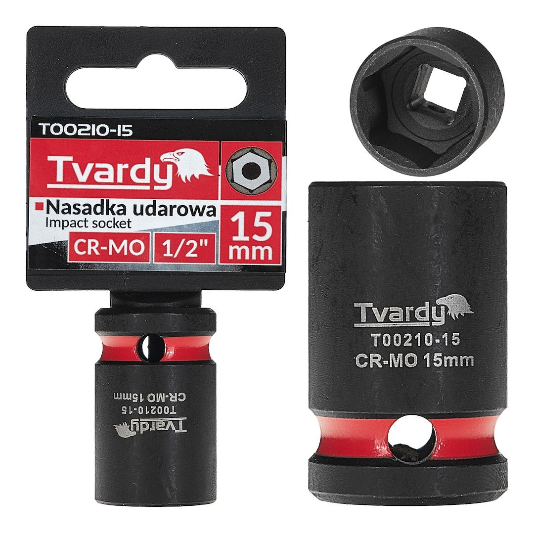 Cheie tubulara de impact in 6 puncte, 1 / 2", 15 mm, Tvardy T00210-15