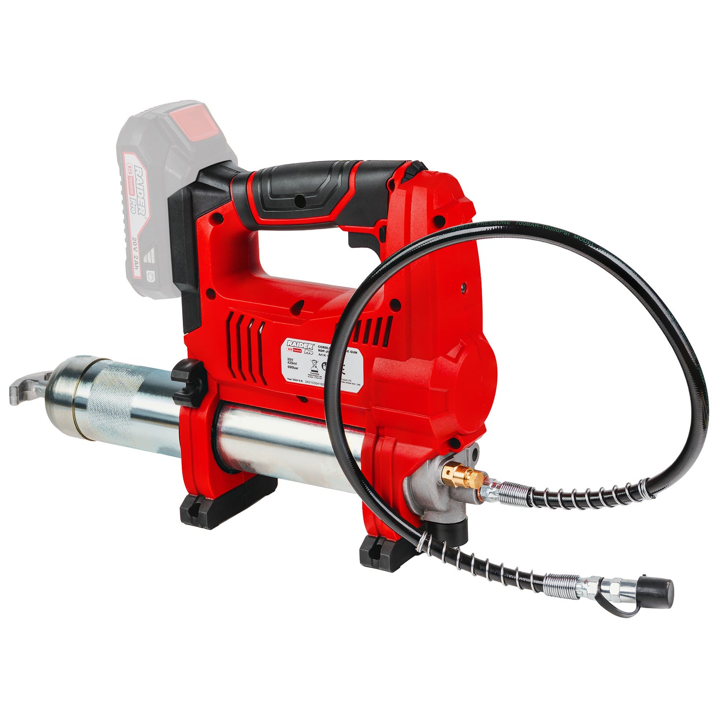 Pistol pentru gresat RDP-JGG20 Solo (fara acumulator si incarcator), 429 ml, 690 bar, Raider 041606