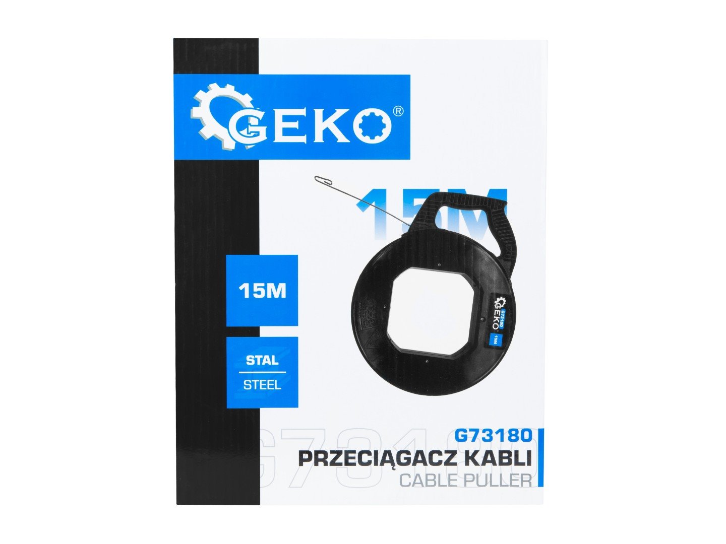 Tragator cablu din otel, 15 m, Geko G73180
