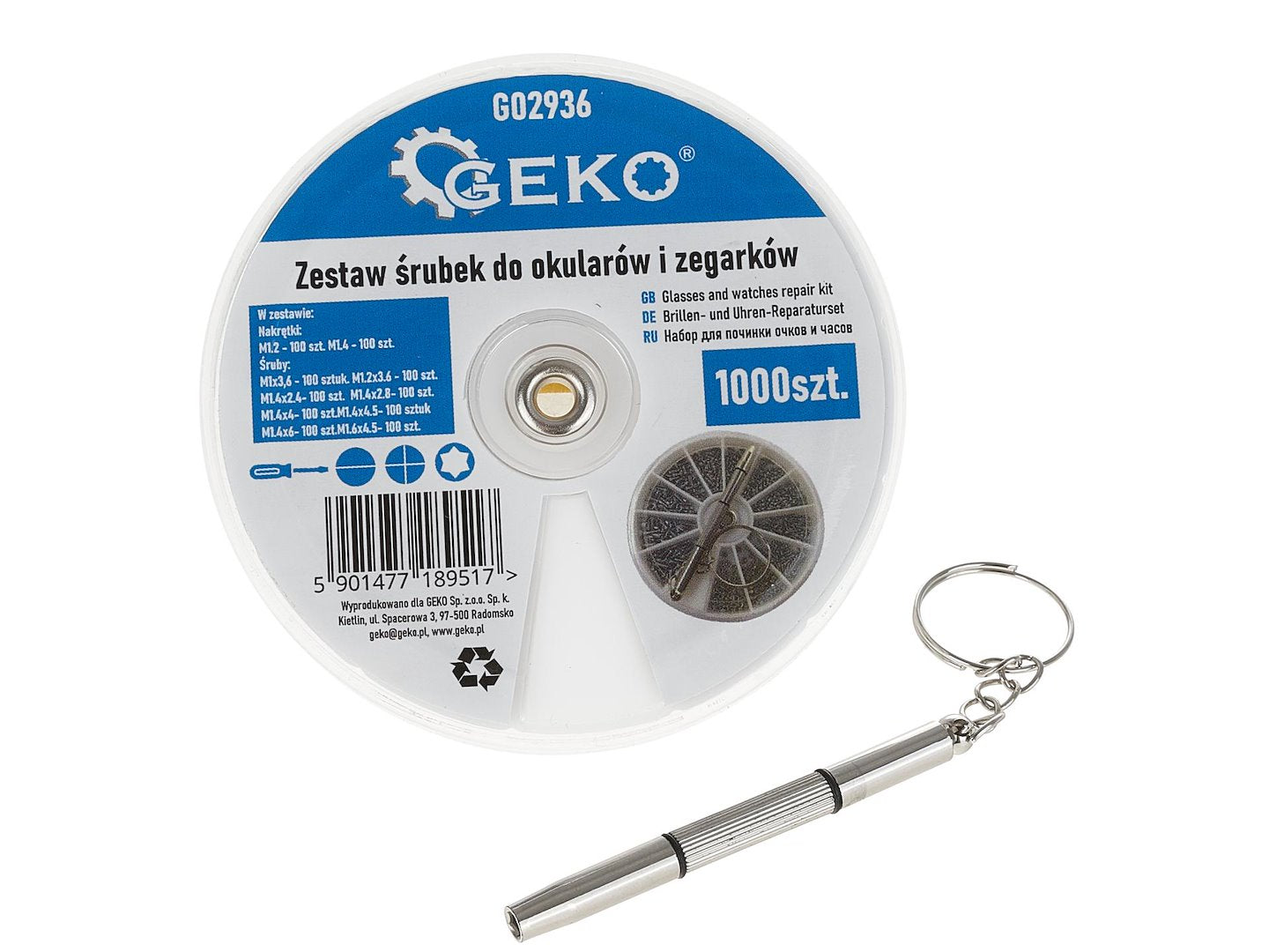 Set suruburi pentru ochelari si ceasuri, 1000 bucati, Geko G02936