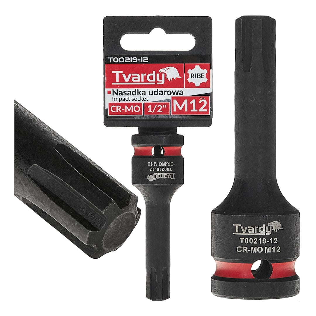 Cheie tubulara de impact RIBE 1 / 2", M12, Cr-Mo, Tvardy T00219-12