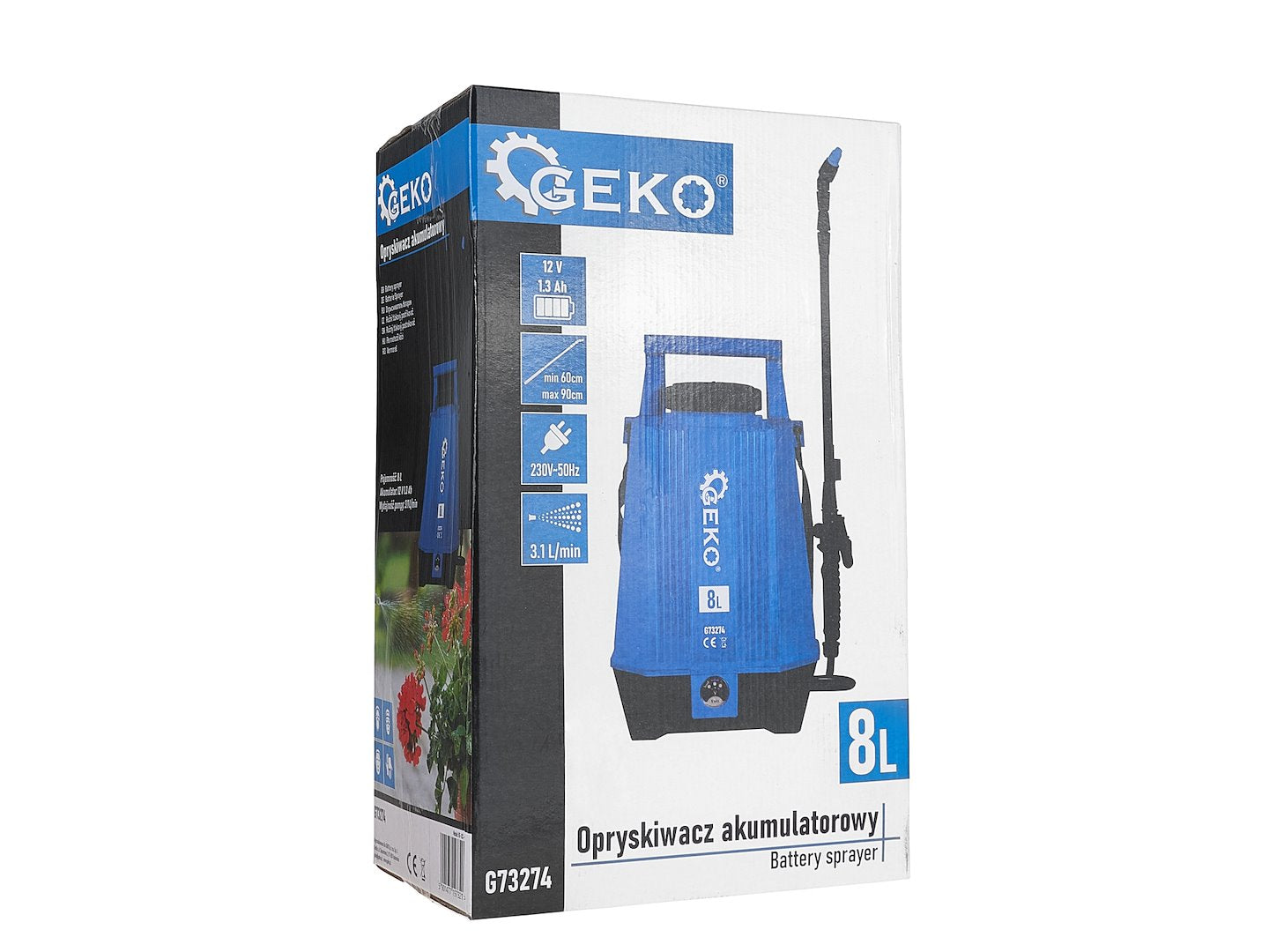 Pulverizator electric cu acumulator, capacitate 8 l, Geko G73274