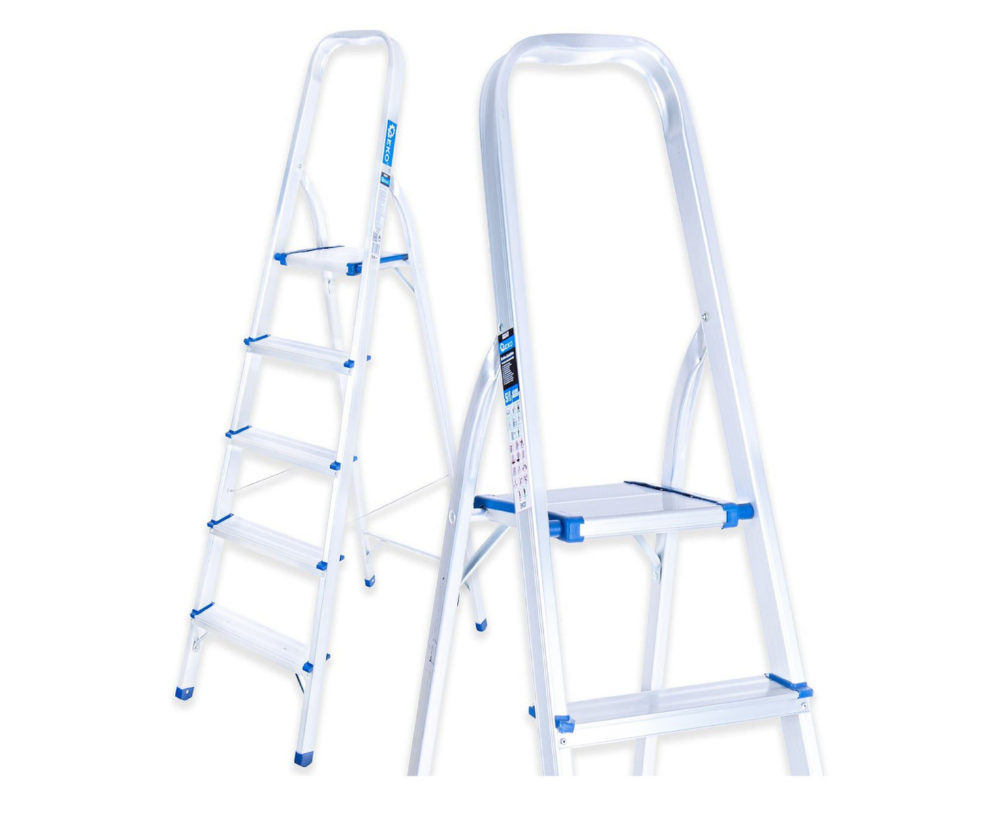 Scara pliabila din aluminiu cu 5 trepte, inaltime de lucru 3 m, capacitate maxima 150 kg, Geko G02417