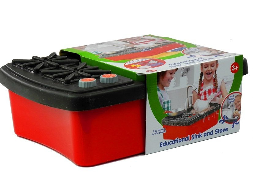 Chiuveta de jucarie cu accesorii, rosu, Lean 2584