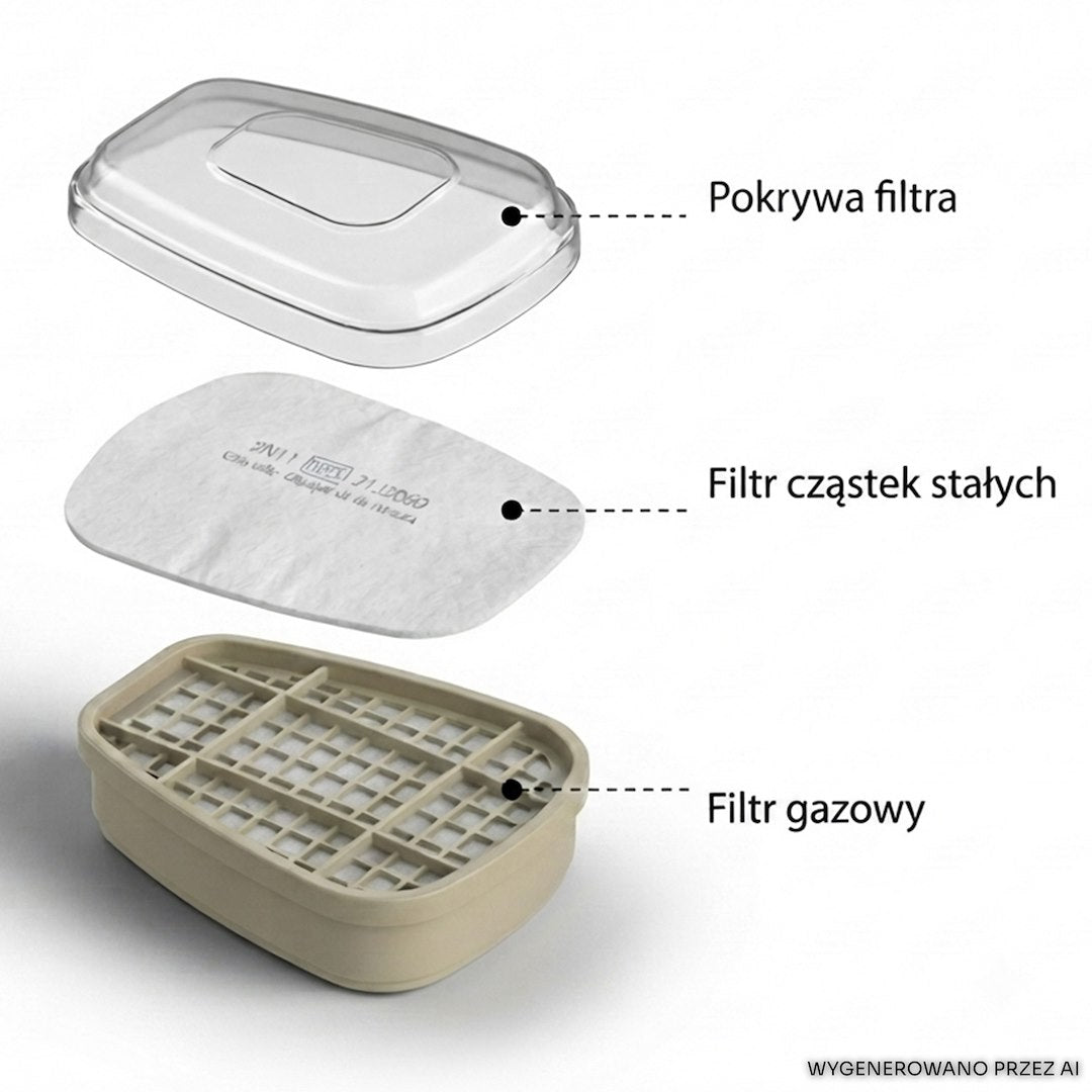 Semimasca de protectie pentru vopsit cu filtre pentru vapori organici si particule, pentru lucrari de vopsire si slefuire, Geko G90013