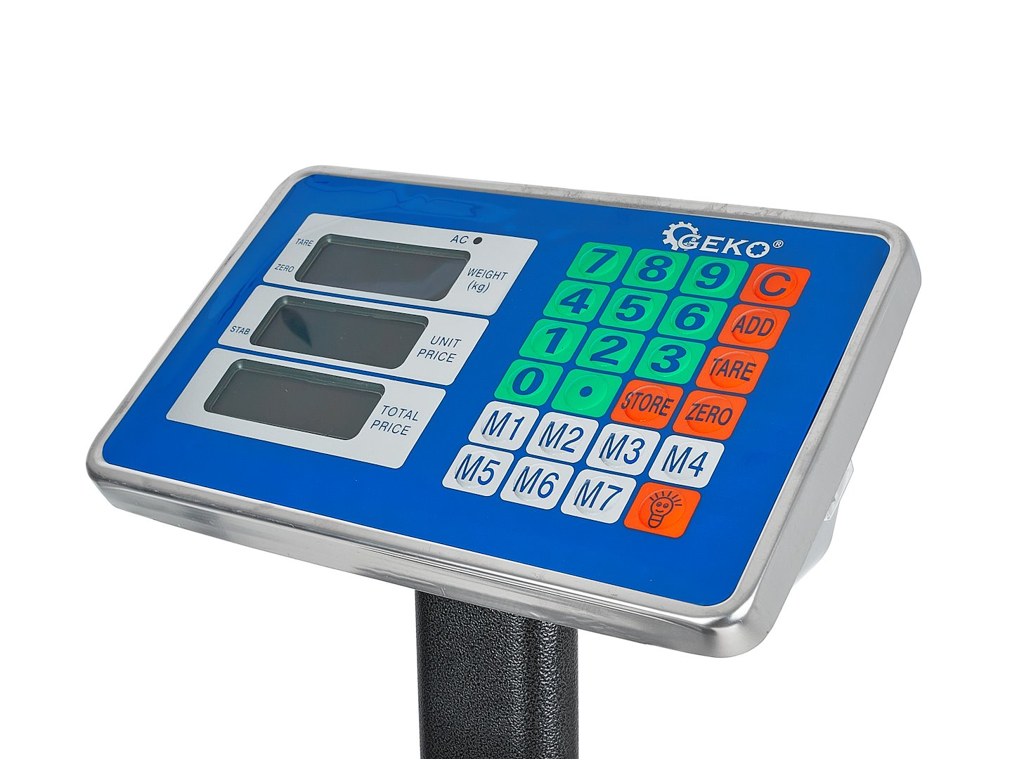 Cantar comercial cu platforma, afisaj LCD, capacitate maxima 300 kg, Geko G71165