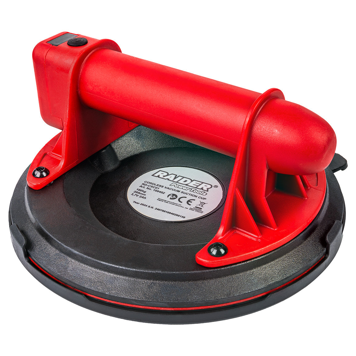 Ventuza pentru sticla cu acumulator RD-CSC01, 180 kg, 205 mm, 3.7 V, 2 Ah, Raider 100402