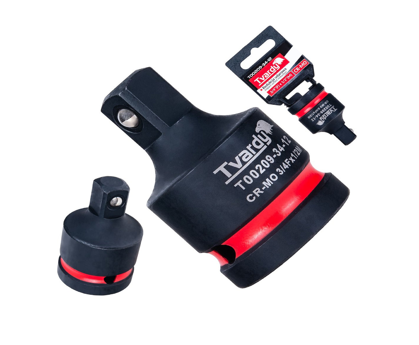 Reductor cheie tubulara de impact, 3 / 4" (F) x 1 / 2" (M), Cr-Mo, Tvardy T00209-34-12