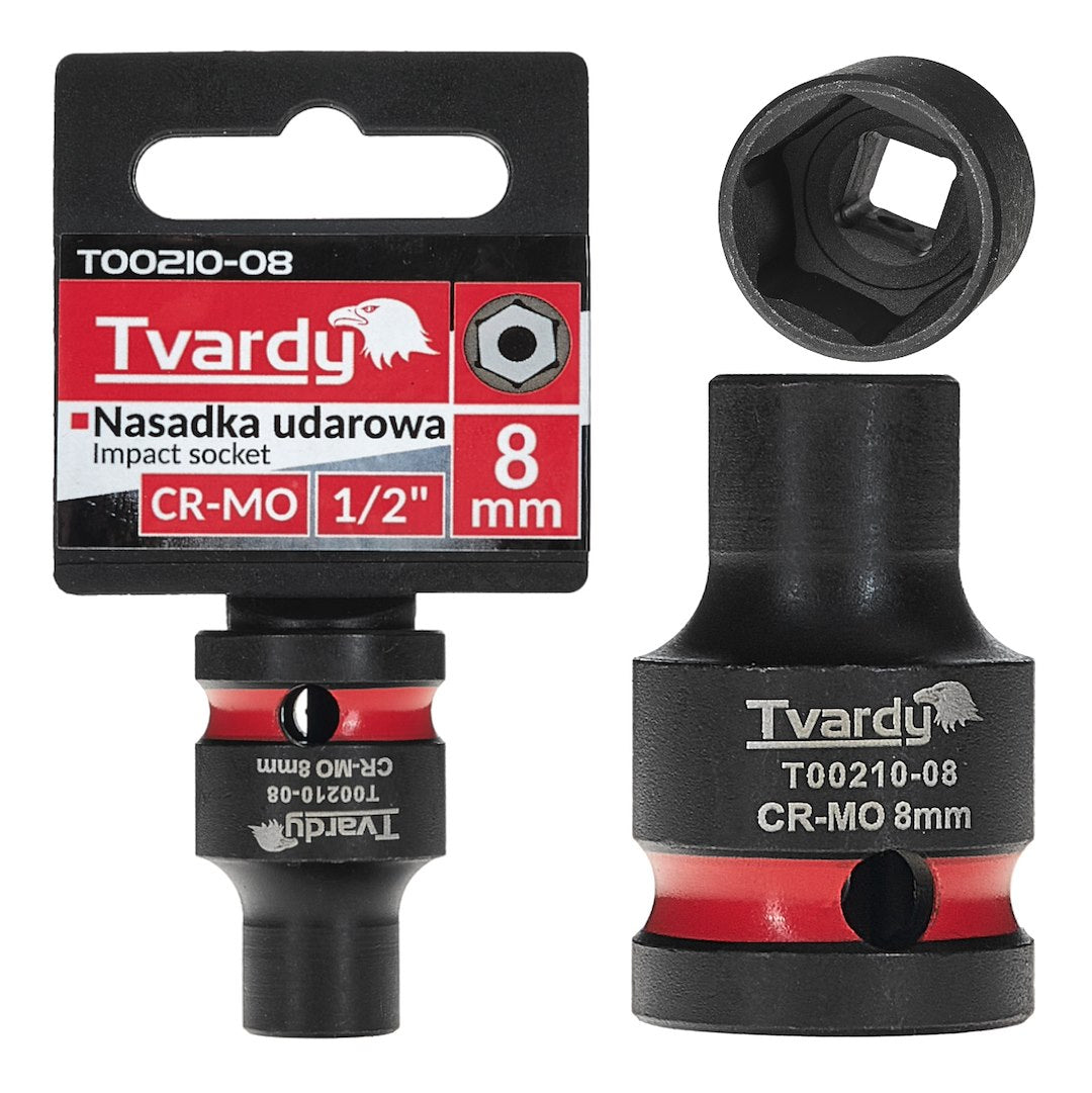 Cheie tubulara de impact 1 / 2" cu 6 colturi, 8 mm, Tvardy T00210-08