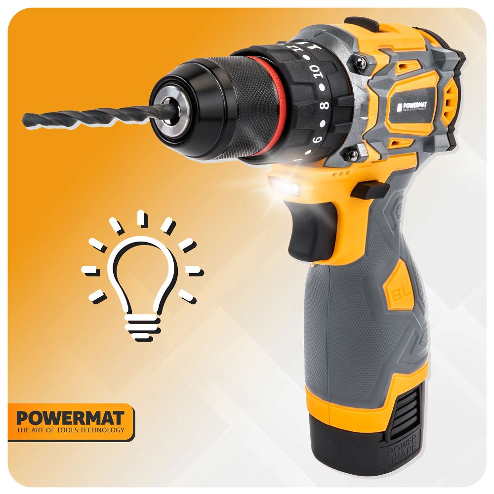 Masina de gaurit si insurubat cu acumulator PM-WA-16.8V-1.5M, Powermat PM1412