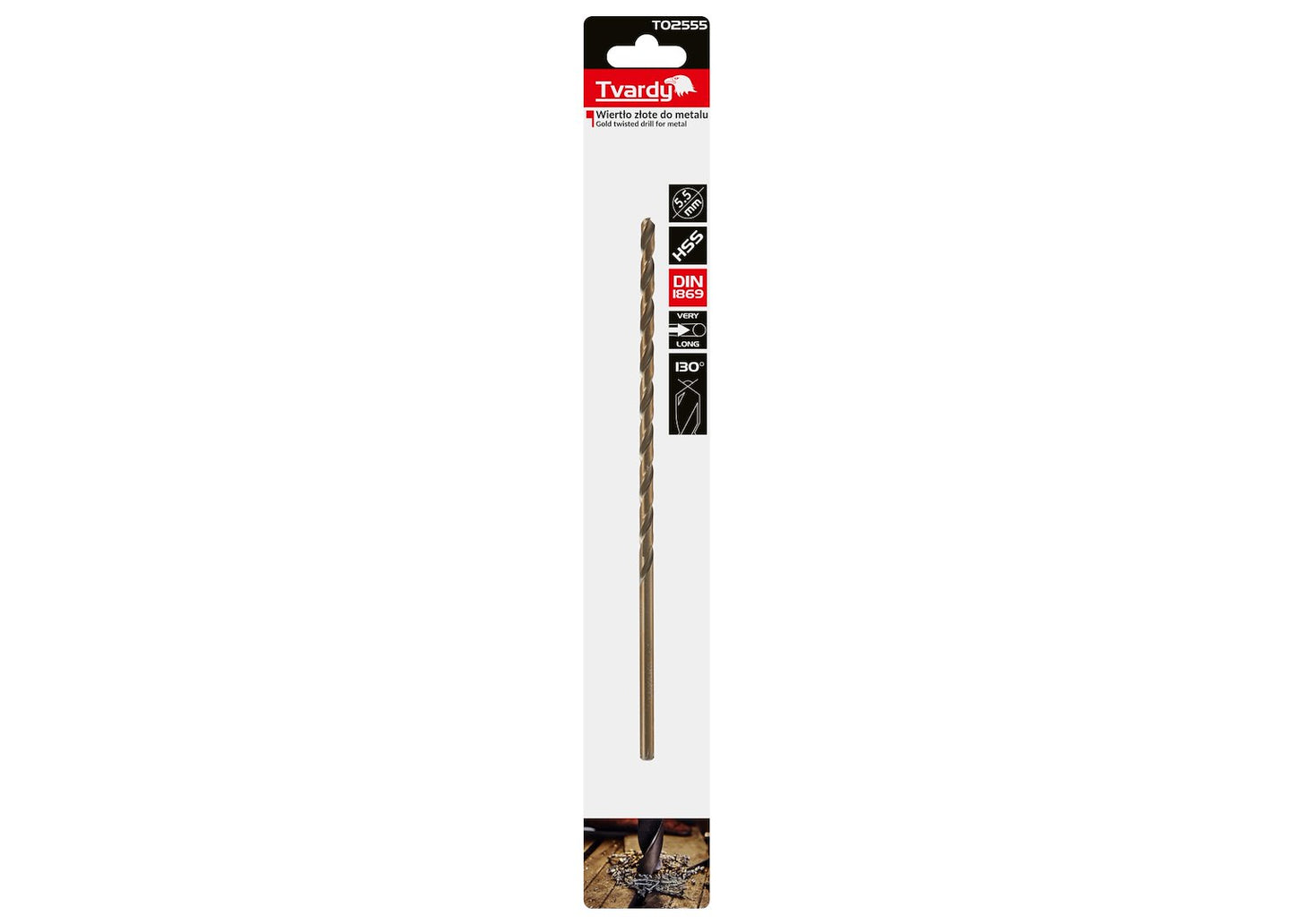 Burghiu HSS pentru metal 5.5 x 105 mm DIN1869, Tvardy T02555