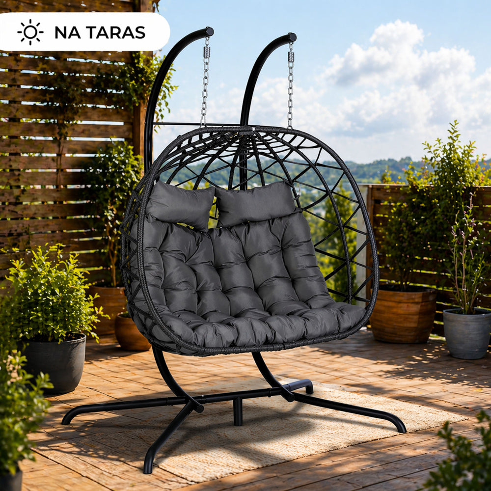 Leagan balansoar suspendat cu 2 locuri Cocoon, negru, Lean 30647