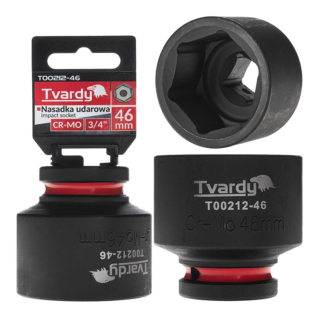 Cheie tubulara de impact in 6 puncte 3 / 4", 46 mm, Cr-Mo, Tvardy T00212-46