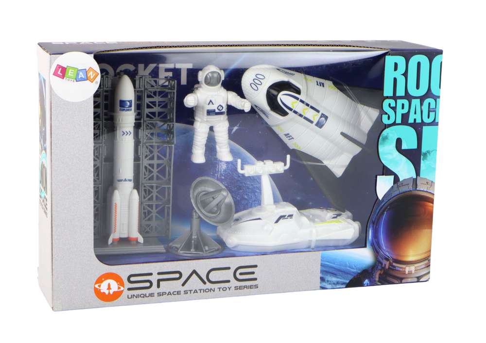 Set nava spatiala cu astronaut, 34 x 21 x 8 cm, alb, Lean 16576