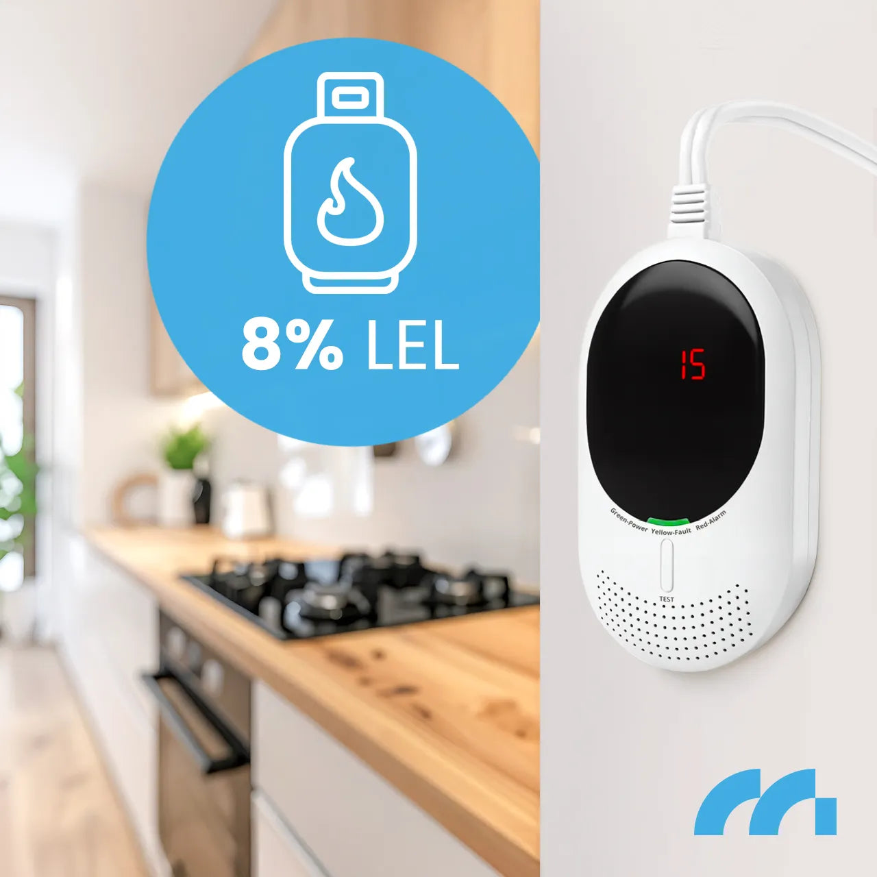 Detector 2 in 1 pentru CO2 si GPL SafeSensor5000, afisaj LCD, MalTec 113563