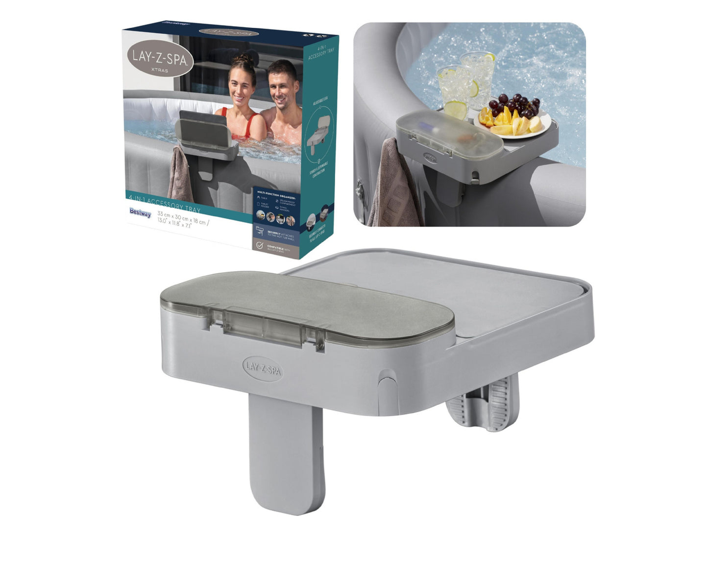 Suport pentru piscina pentru pahare / tableta / farfuri 4 in 1 Lay-Z-Spa, Bestway 29407