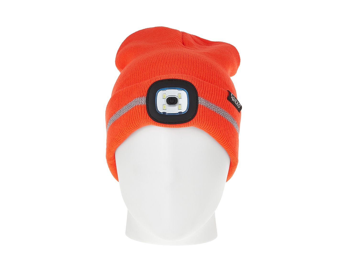 Caciula de iarna cu lumina LED reincarcabila, portocaliu, Geko G90408