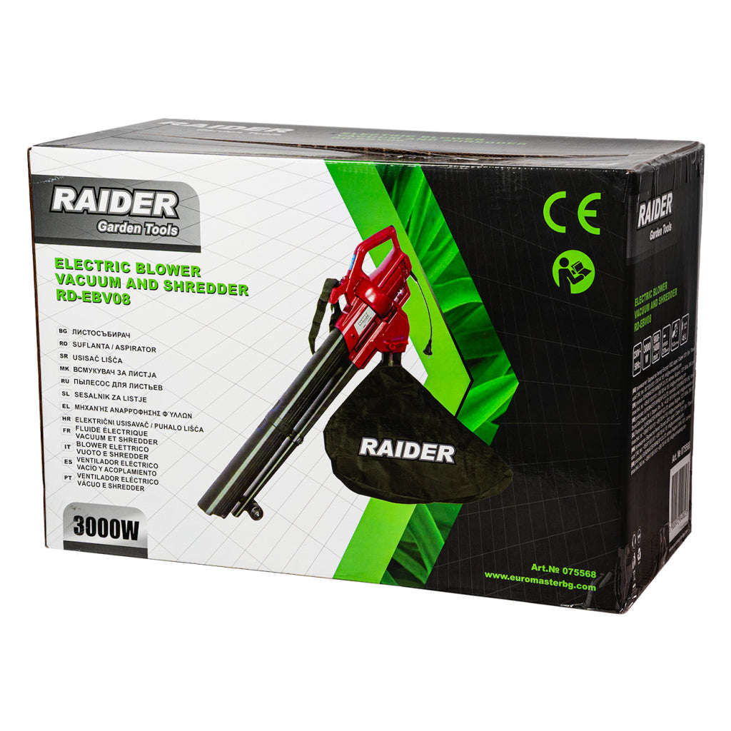 Suflanta de frunze cu functie de aspirare si tocator RD-EBV08, 3000 W, Raider 075568