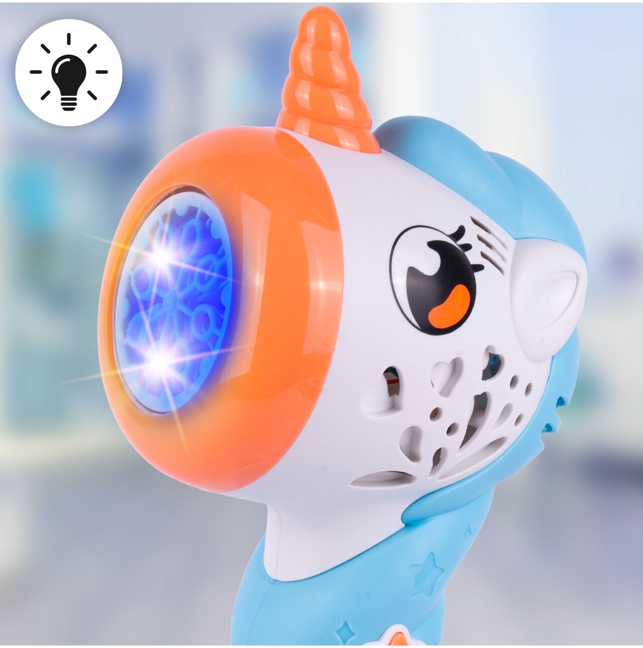 Pistol cu bule de sapun unicorn, 180 ml, MalPlay 111495