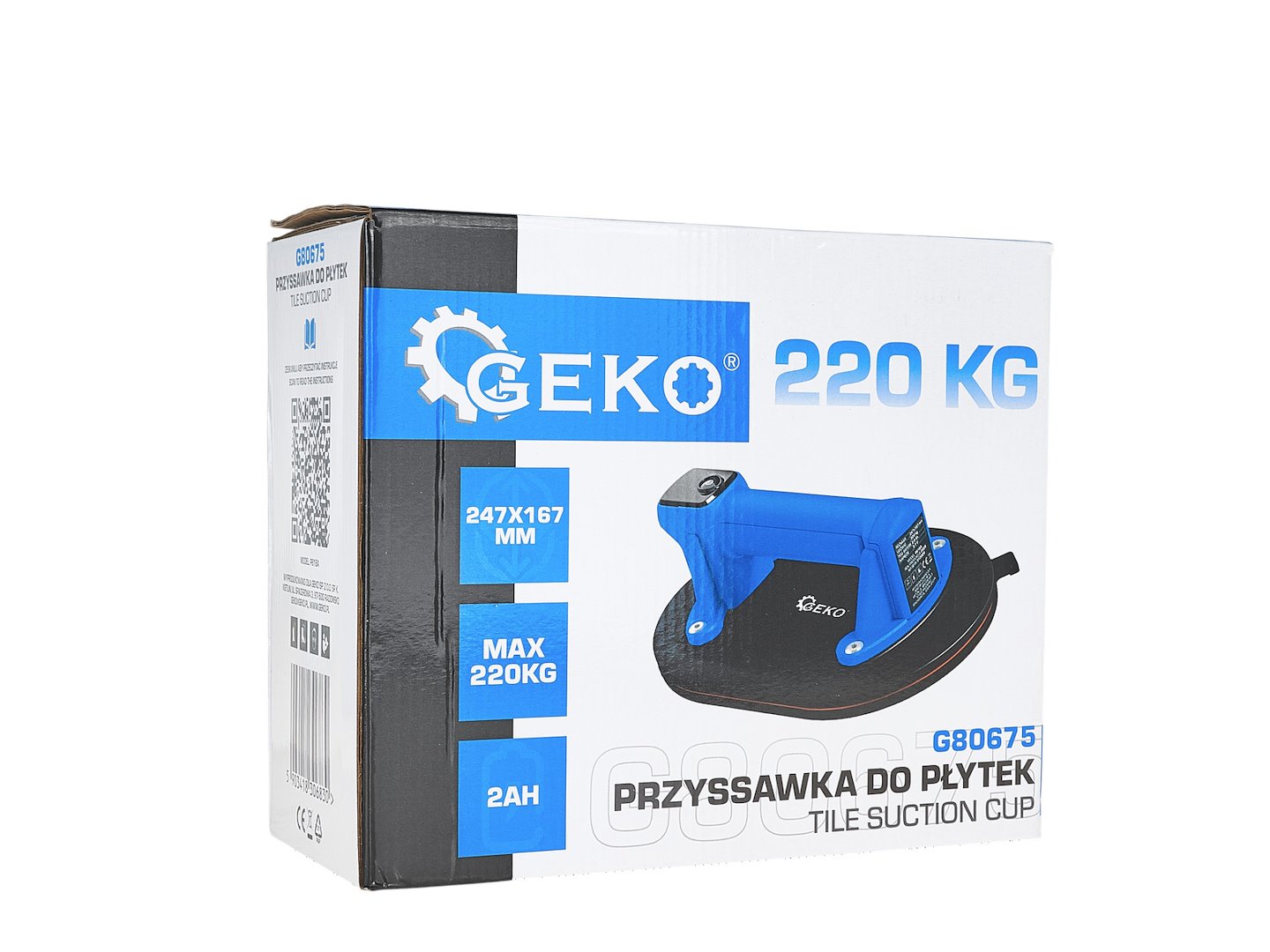 Suport pentru ventuza cu acumulator, 247x167mm 220kg 2.0Ah 3.7V, Geko G80675