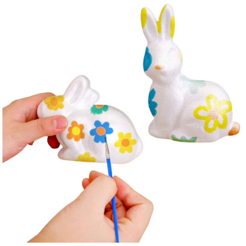 Set pictura decoratiuni Paste, iepure 15 cm, oua 5 cm, 4 culori, pensula, Lean 21353