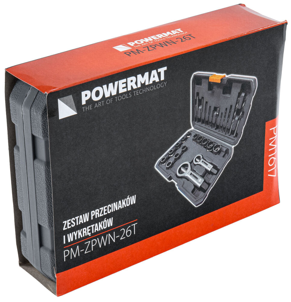 Kit extractoare pentru indepartarea suruburilor PM-ZPWN-26T, 26 bucati, Powermat PM1617