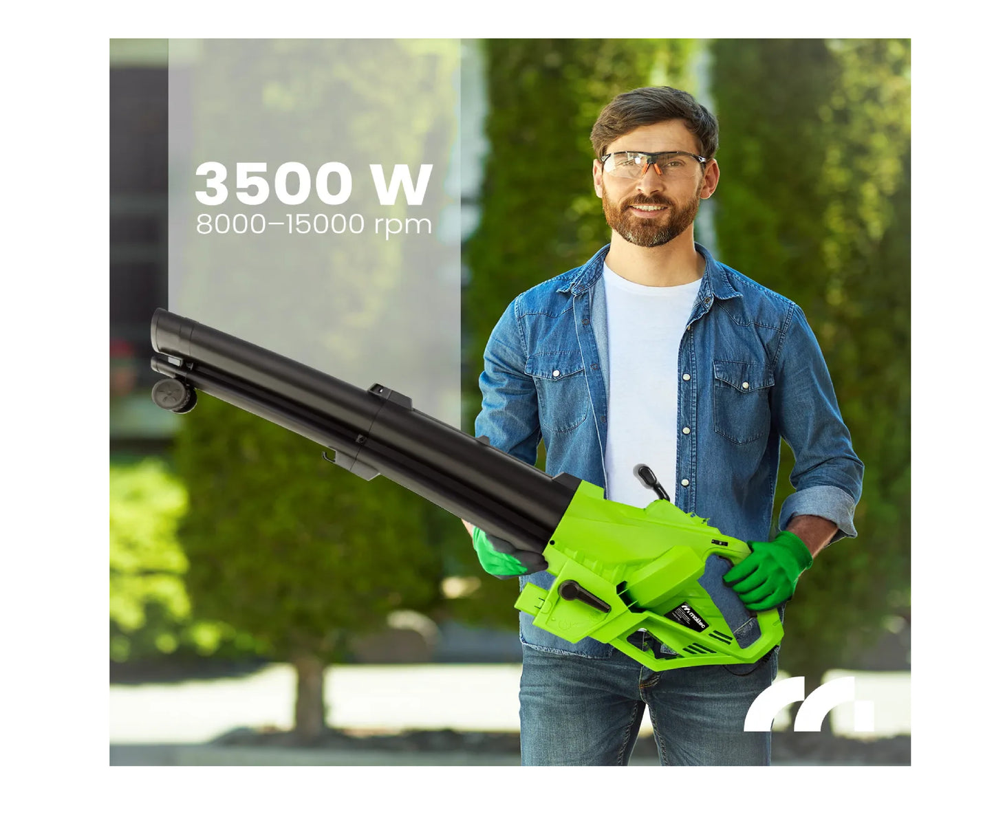 Suflanta de frunze electrica, functie de aspirator si tocator MasterBlow3500, 3500 W, MalTec 113560