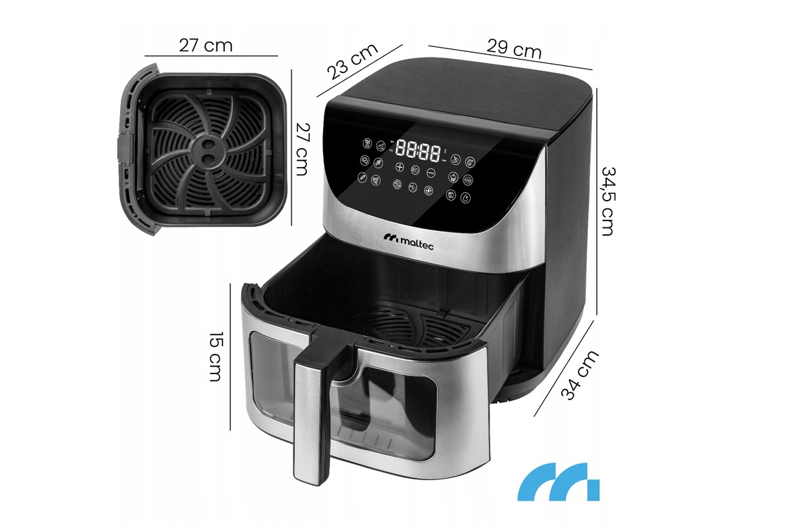 Friteuza cu aer cald 1800 W, capacitate 9 l, MalTec 112096