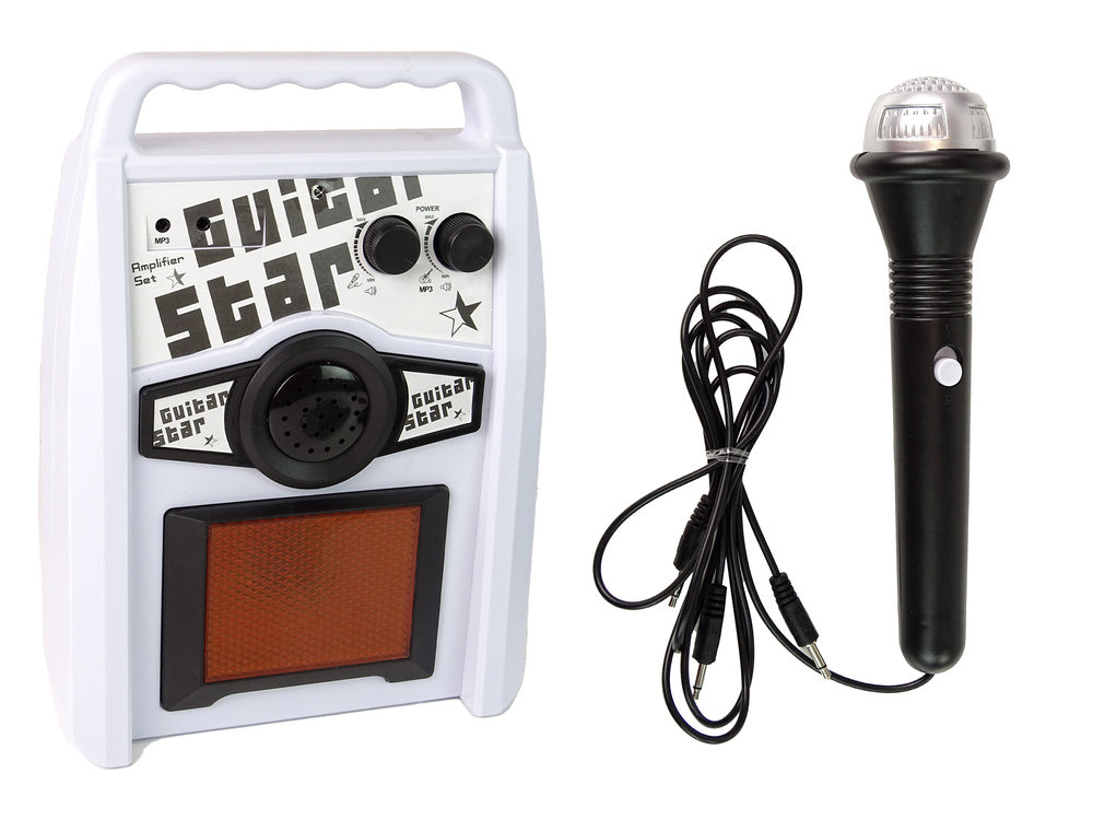 Set chitara electrica cu microfon, 22 x 70 x 3 cm, alb, Lean 15617