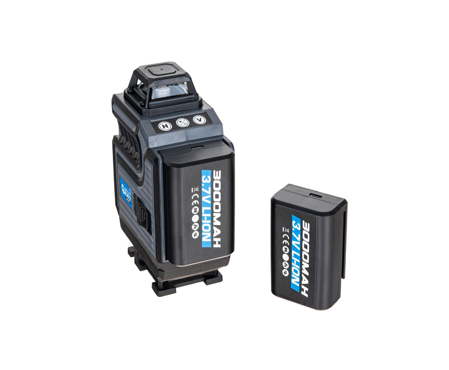 Laser cu linii incrucisate 360° 4D, fascicul verde, 16 linii, cu stativ, 2 acumulatori si set complet de accesorii, Geko G03321