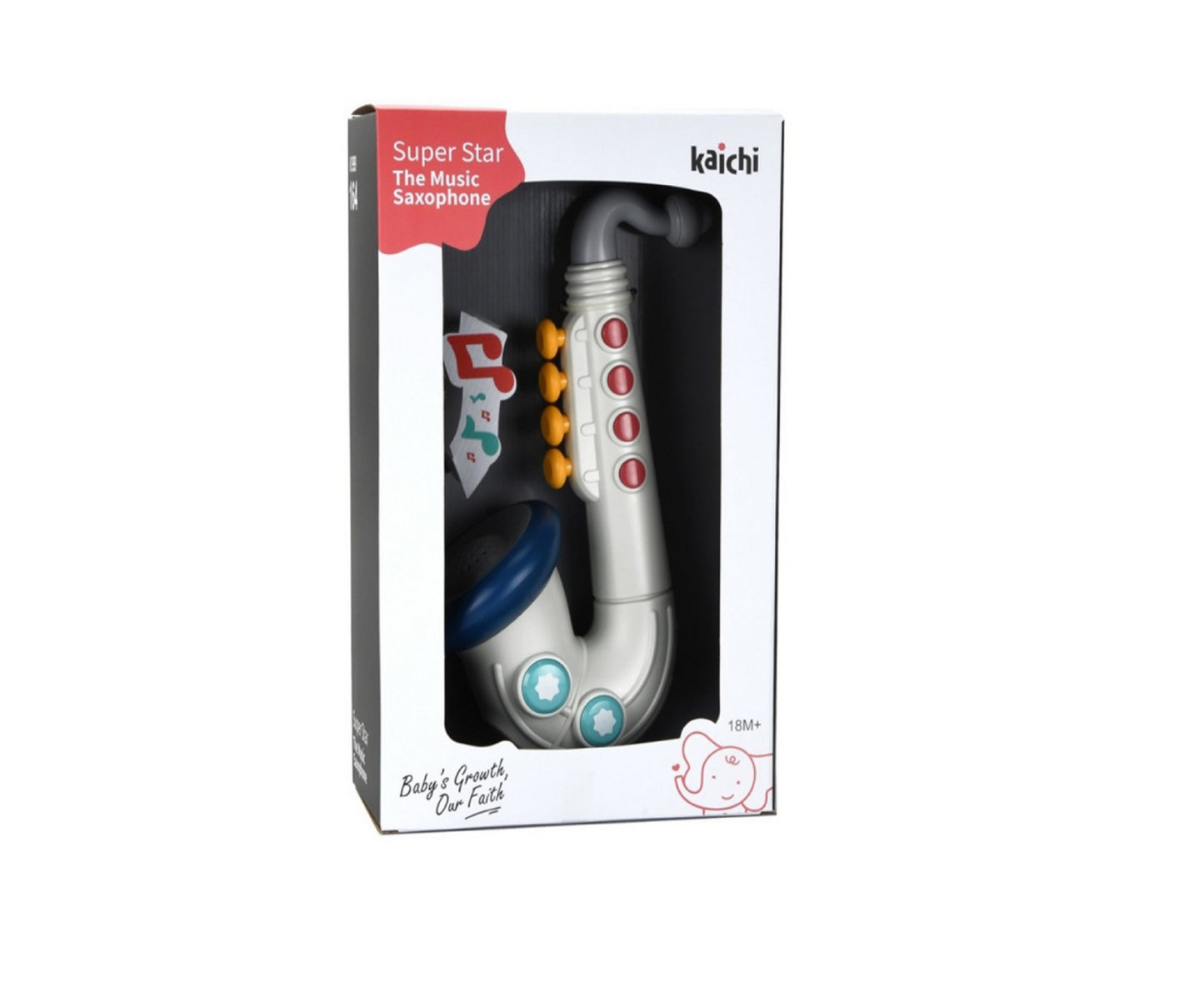 Saxofon interactiv muzical pentru copii, alb, Lean 24710