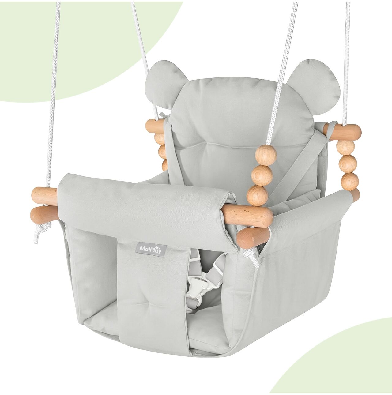 Leagan pentru copii cu pernute, 12-36 luni, capacitate maxima 60 kg, MalPlay 114240