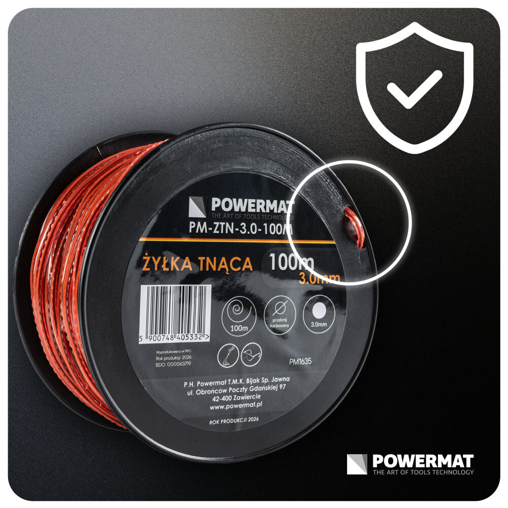 Fir patrat pentru motocoasa PM-ZTN-3.0-100M, 100 m, Powermat PM1635