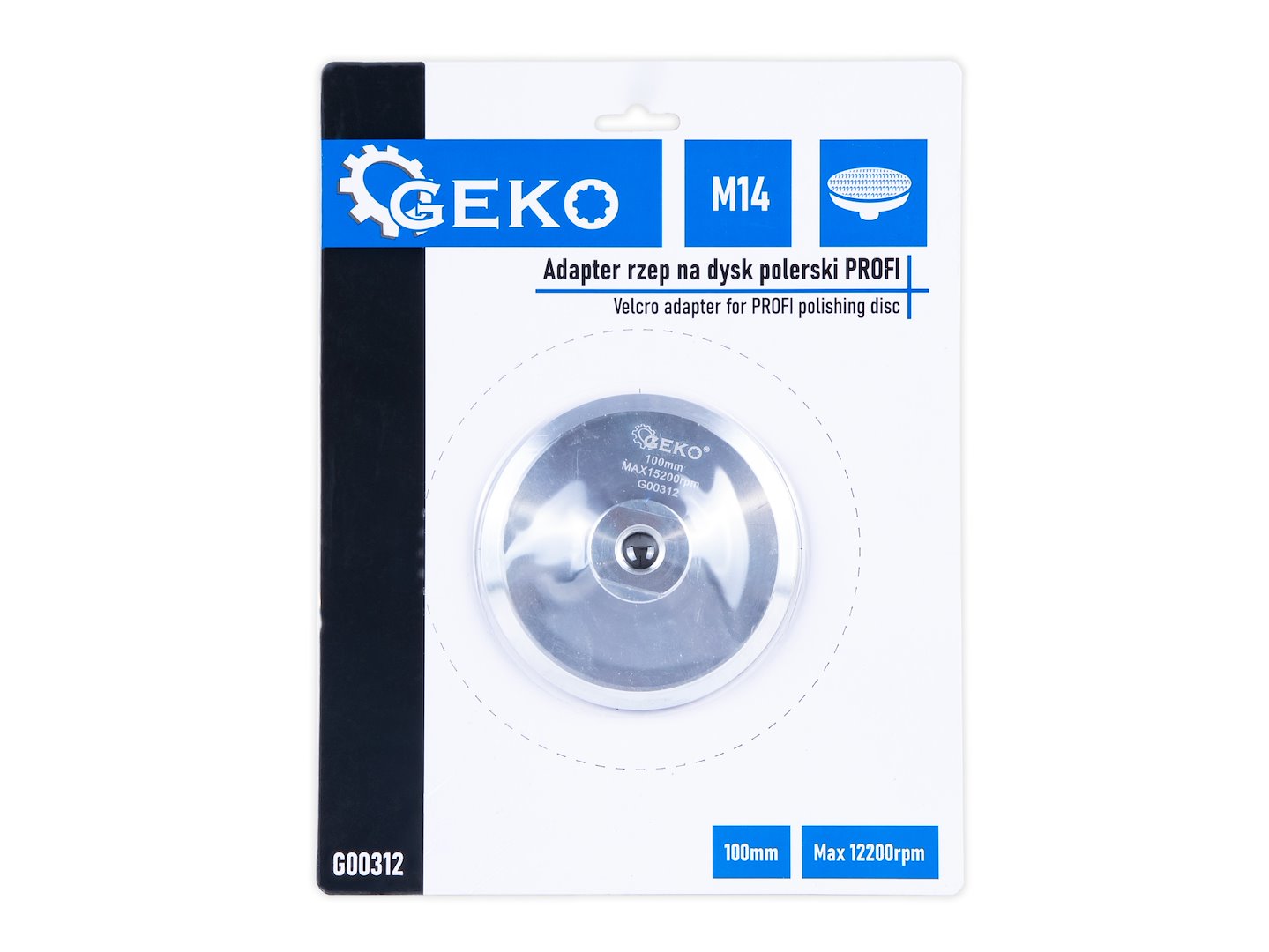 Disc pentru lustruit din aluminiu cu velcro, 100 mm, M14, Geko G00312