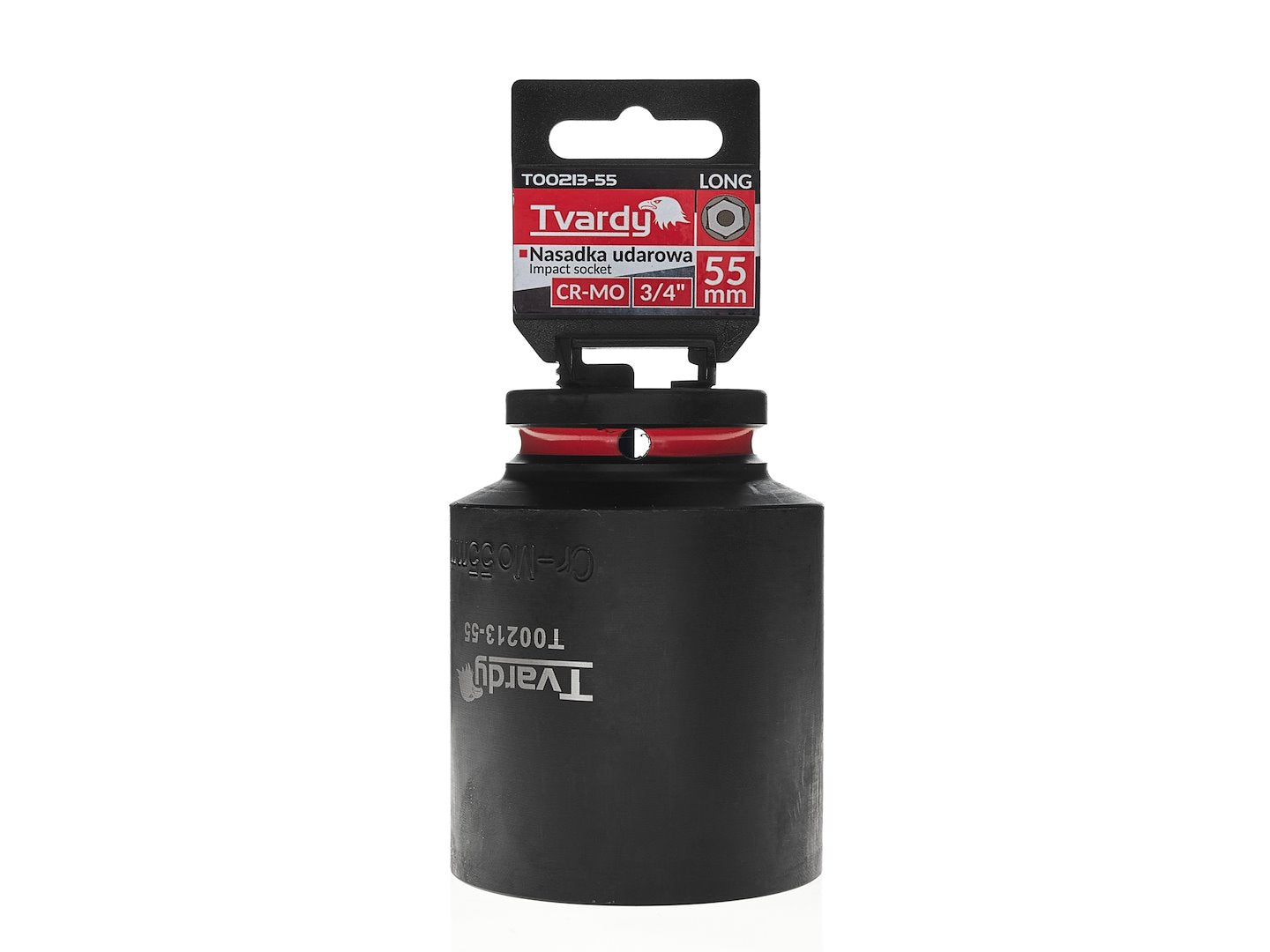 Cheie tubulara de impact lunga in 6 puncte, 3 / 4", 55 mm, Cr-Mo, Tvardy T00213-55